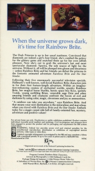 Rainbow Brite and the Star Stealer VHS Back